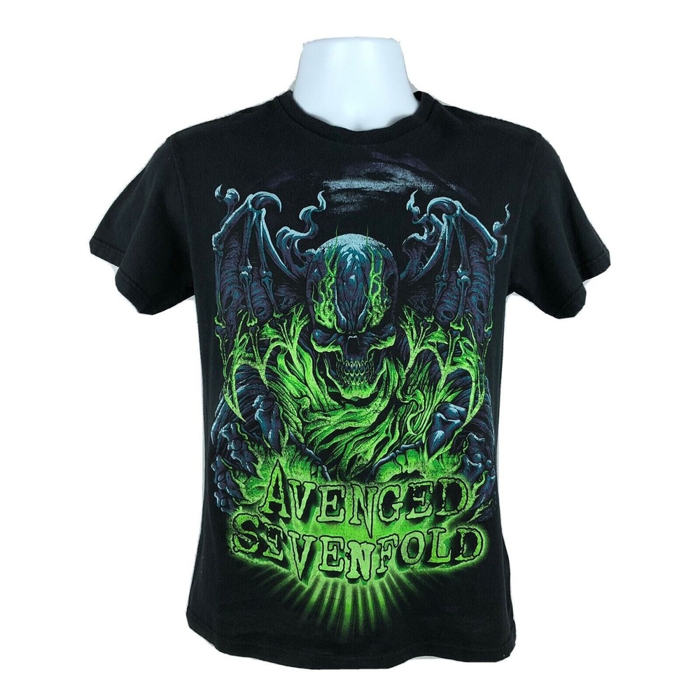 Avenged Sevenfold T-Shirt Black Dare To Die Skull Grunge Metal Men's Small